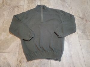 True Vintage Structure EXPRESS Men's Olive 3/4 Zip Sweater 90s Y2K Sz Large